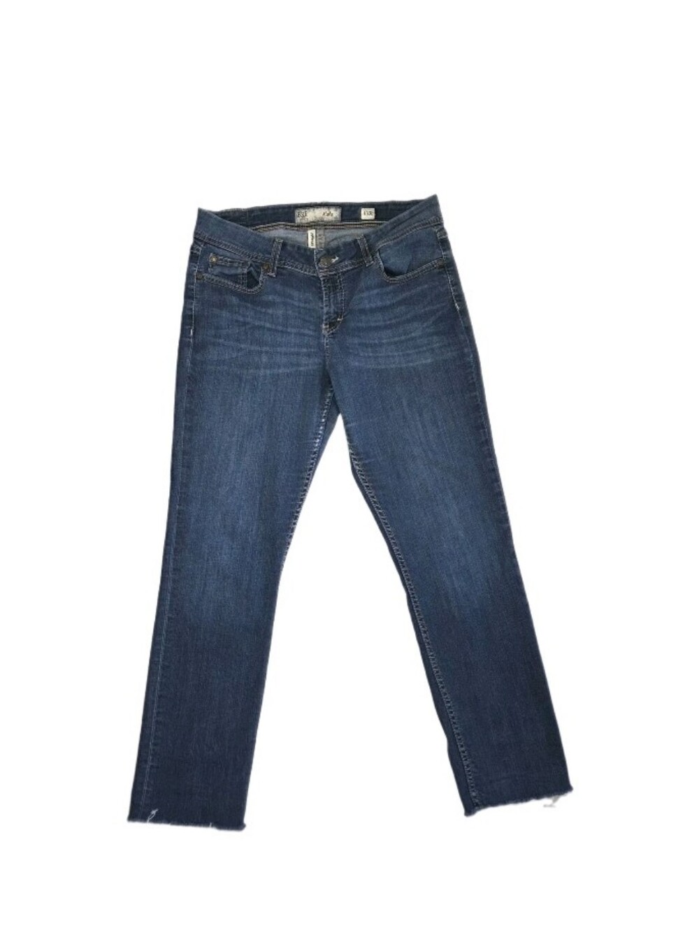 Bke Buckle Kate Straight Leg Jeans Size 33R Distressed Frayed Hem Western Indie